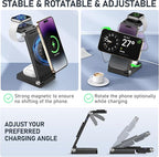 Magnetic Wireless Charger Stand, 3 in 1 Foldable Wireless Charging Station - Image 4