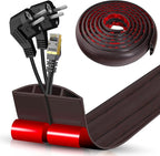 Floor Cord Cover Cavity 0.8"x0.37" Self Adhesive Cord Hider, 10FT Low Profile by DBHXXMB-HH