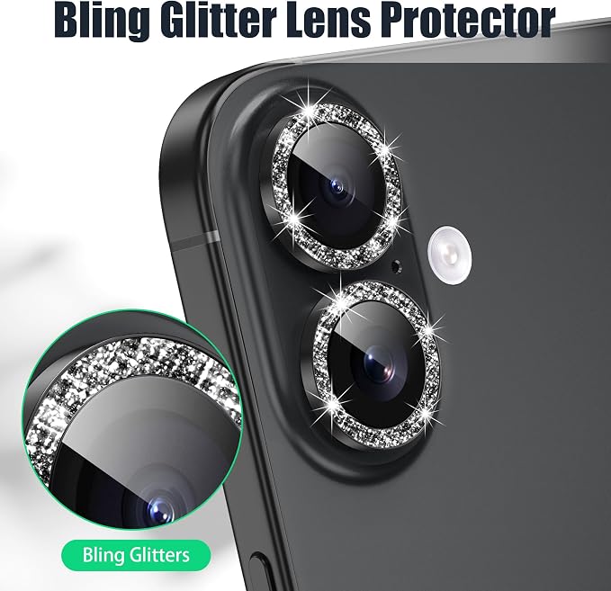 AGVEE 3+3 6 Pack for iPhone 16 6.1" / 16 Plus 6.7" Camera Lens Cover Protector - Image 5