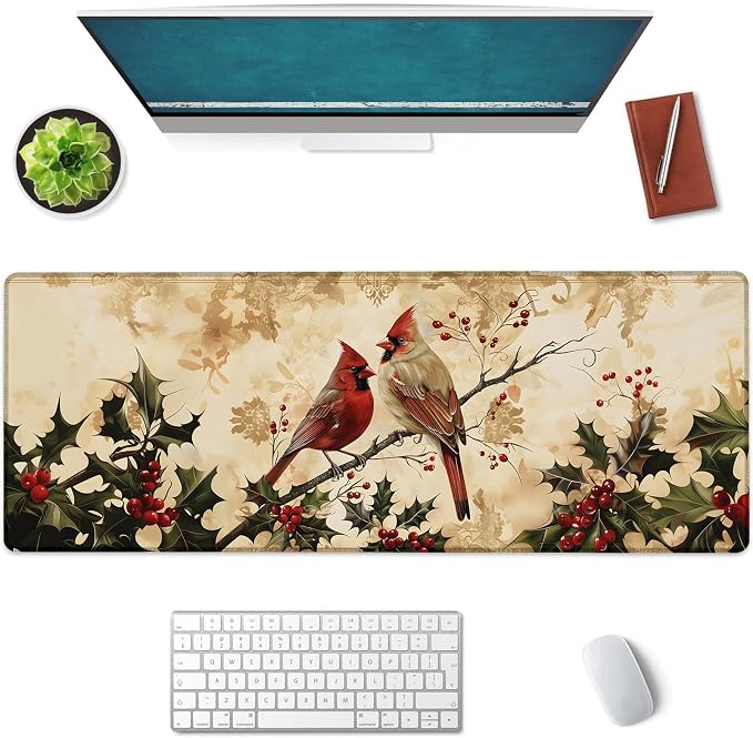 Cardinal Large Mouse Pad, Gaming Mouse Pad, Keyboard Mat, Non-Slip Rubber Base by Unknown