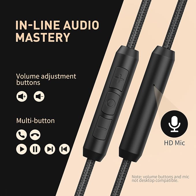 AILIHEN Wired Headphones with Microphone, Over-Ear Foldable Corded Head Phones - Image 4