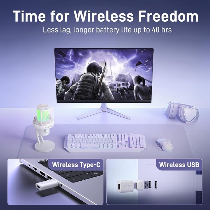 MAONO Wireless Microphone for PC, Gaming Streaming USB Mic - Image 2