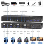 8K@60HZ 4K@120Hz HDMI KVM Switch 2 Monitors 4 Computers - Image 6