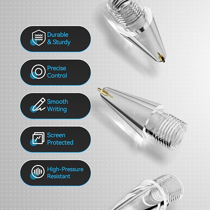 Chrome Metal Tips for Apple Pencil Pro/1st/2nd & USB-C, 2 Pack Durable Pencil - Image 7
