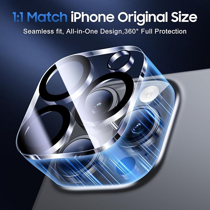 UniqueMe for 3 Pack iPhone 16 Pro/iPhone 16 Pro Max Camera Lens Protector - Image 5