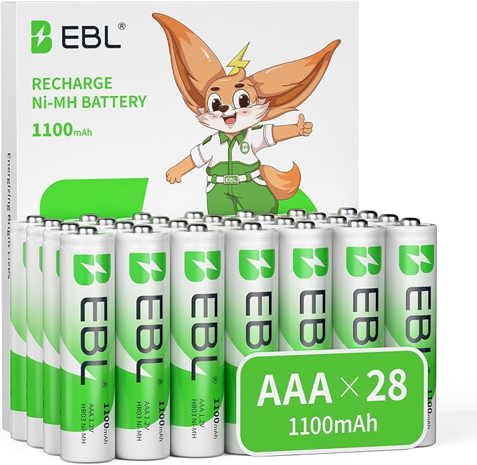EBL AAA Rechargeable Batteries, 1100mAh 1.2V Ni-MH Battery by EBL