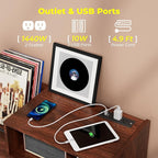 Large Record Player Stand with Sliding Door, 350 Vinyl Record Storage Cabinet - Image 6