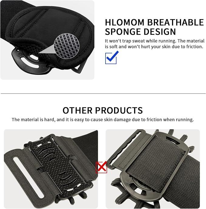 Running Phone Holder Wristband, Forearm Armbands 360° Rotatable & Detachable - Image 5