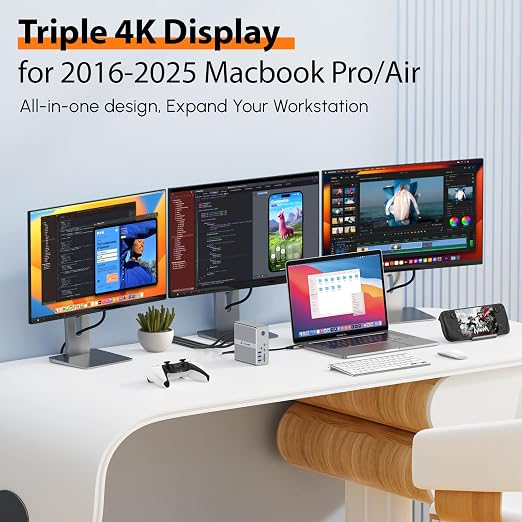 TobenONE DisplayLink Docking Station Triple Monitor - Image 3