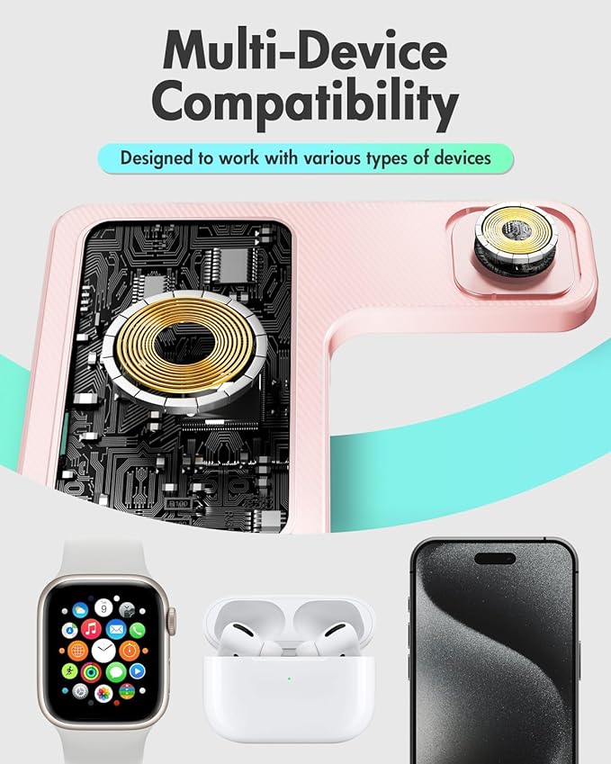 Wireless Charger Stand Charging Station: 3 in 1 Charger Stand Multiple Devices - Image 7