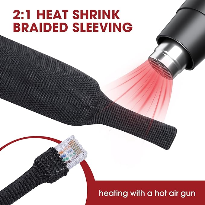 Braided Sleeving 2:1 Shrinkable Fabric Heat Shrink Tubing- Abrasion Protection - Image 4
