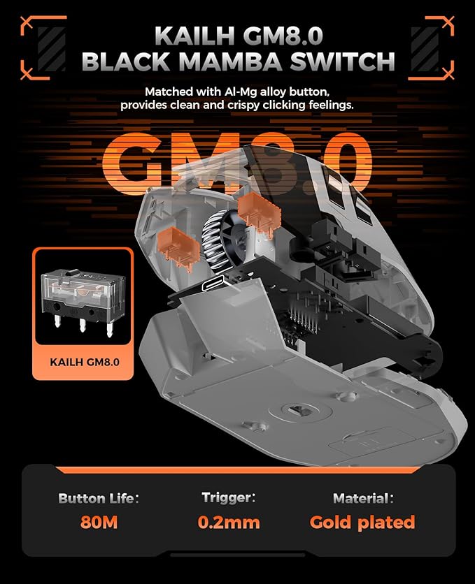 DAREU A980PROMAX Wireless Gaming Mouse-4K/8K Polling-30K DPI Optical - Image 7