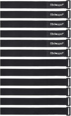 12 Pack 1 x 18 Inches Hook and Loop Reusable Fastening Cable Tie Down Straps by by Wisdompro