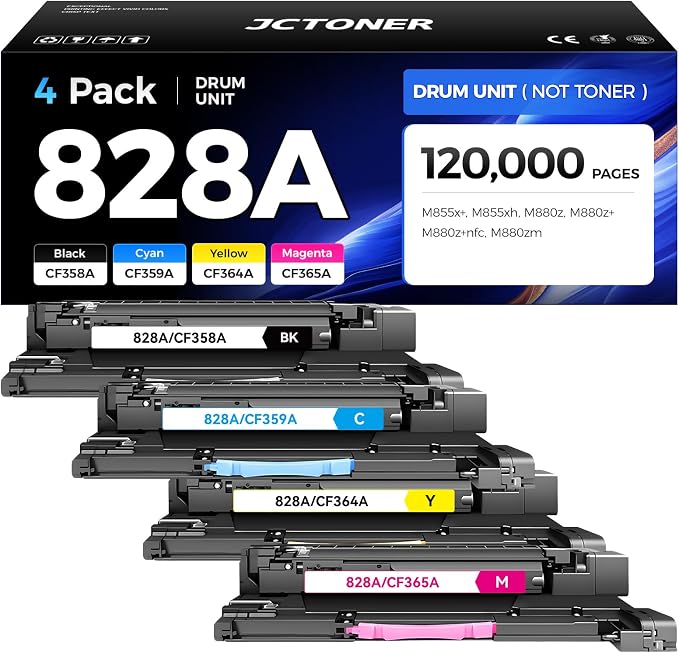 828A Toner Cartridge CF358A CF359A CF364A CF365A Image-Drum 4 Pack Compatible by JCTONER
