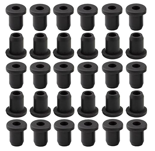 30 pcs 1/4" Drill Hole，3/16" ID Black Silicone Top hat Rubber Grommets by Unknown