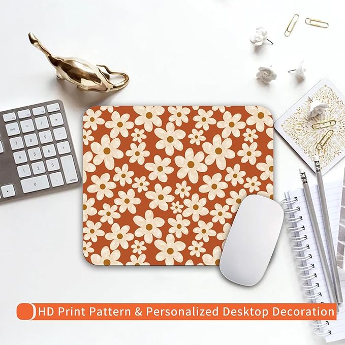Square Mouse Pad Cute Flowers, Personalized Premium-Textured Custom Mouse Mat - Image 6