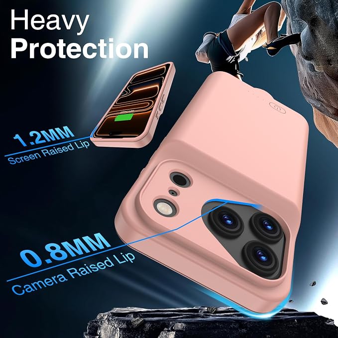 GIN FOXI Battery Case for iPhone 17 Pro, Charging Case Charger 8500mAh - Image 5