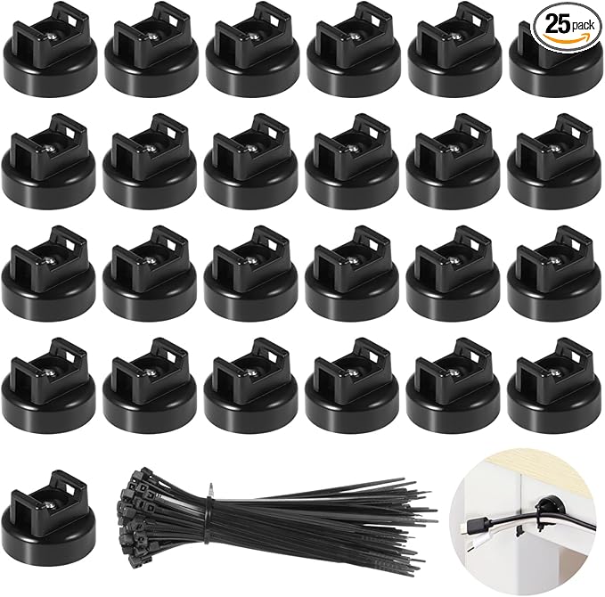 Magnetic Cable Zip Tie Mounts, Wire Management Bases by Tideme