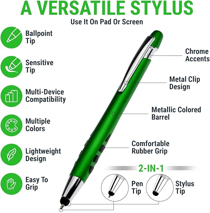 Stylus Pen for Touch Screens & Writing Pens, - 2 in 1 - Image 3