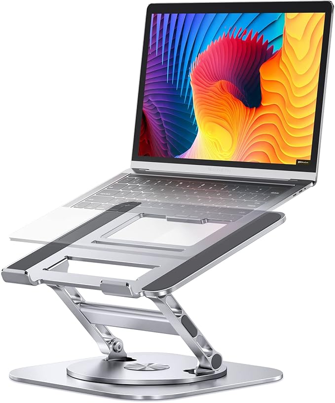 Adjustable Laptop Stand with 360 Rotating Base, Stable Computer Stand by Aoevi