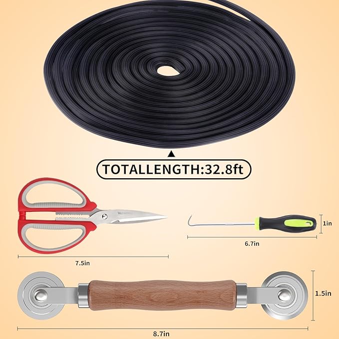 4 in 1 Window Screen Repair Tool Kit, Including 32Ft Spline, Steel Roller Tool - Image 2