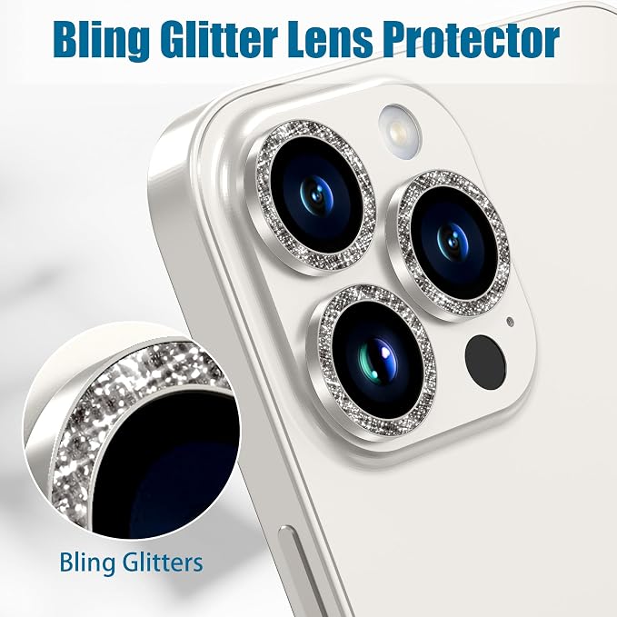 AGVEE 3+3 6 Pack for iPhone 15 Pro 6.1" / 15 Pro Max 6.7" Camera Lens Cover - Image 5