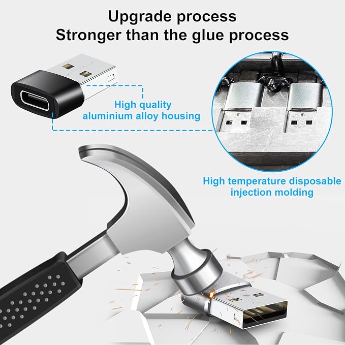 USB Type C Adapter 8 Pack, USB to USB C Adapter, USBC Type A Male Female OTG - Image 5