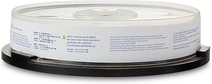 Verbatim M DISC BD-R 25GB 4X Lifetime Archival White Inkjet Hub Printable Blank - Image 4