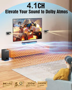 Hiwill 4.1ch Sound Bar with Dolby Atmos, 300W Sound Bar - Image 2