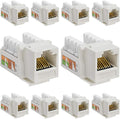 Cmple - 10 Pack Cat5e Keystone Jack Insert Punch Down RJ45 Connectors RJ45 by Cmple