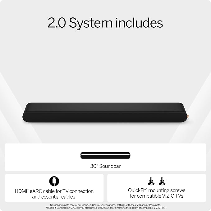VIZIO 2.0 Soundbar w/Dolby Atmos & DTS:X, QuickFit™ Compatible – SV200M-08 - Image 5