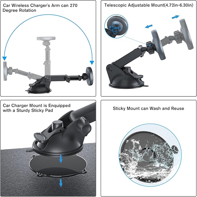 for MagSafe Car Mount Charger, Magnetic Wireless Fast Charging - Image 5