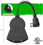 Outdoor Light Sensor Timer, 24 Hours Heavy Duty Waterproof Outlet Timer - Image 4