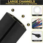 MYFAMIREA 20FT Floor Cord Cover Heavy Duty Cable Cover Protector 3 Channels - Image 3