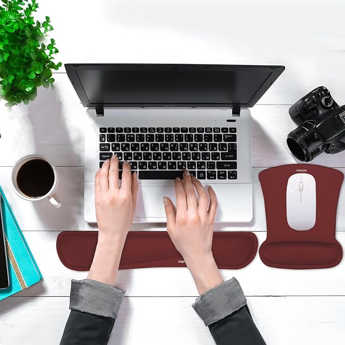 MOSISO Wrist Rest Support for Mouse Pad & Keyboard Set, Ergonomic Mousepad - Image 2