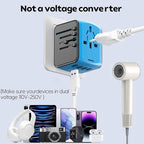 JMFONE Universal Travel Adapter, 4 USB C/A Ports & 2500W AC Outlets, All-in-One - Image 3
