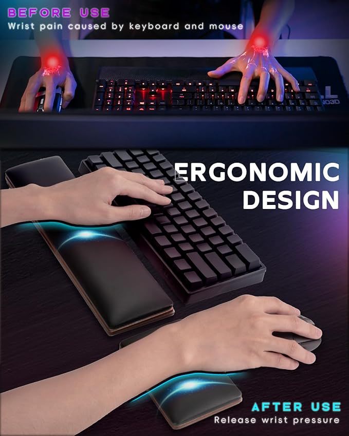 ASFSKY Keyboard and Mouse Wrist Rest Set - Image 3