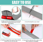 Floor Cord Cover Cavity 0.8"x0.37" Self Adhesive Cord Hider, 3.3FT Low Profile - Image 8