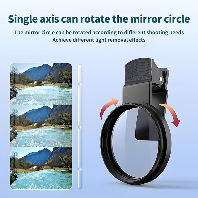 52mm Clip-on CPL Phone Camera Lens Filter, Polarized Camera Lens CPL Filter - Image 2