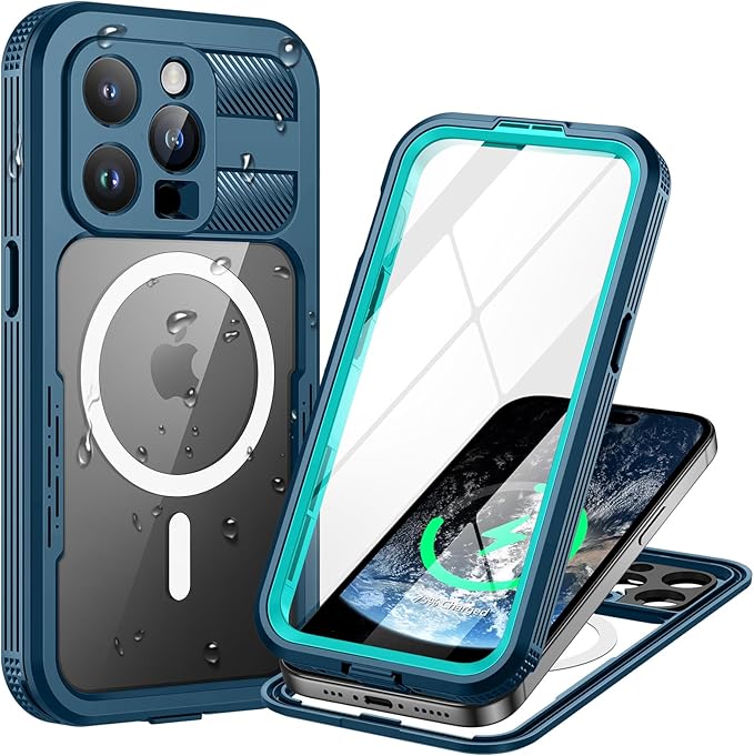 Lanhiem Magnetic for iPhone 15 Pro Case, IP68 Waterproof Dustproof Case by LanhiemHome