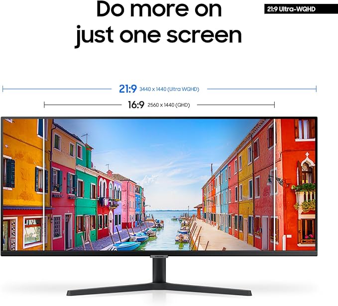 SAMSUNG 34" ViewFinity S50GC Series Ultra-WQHD Monitor, AMD FreeSync, Eye Care - Image 3