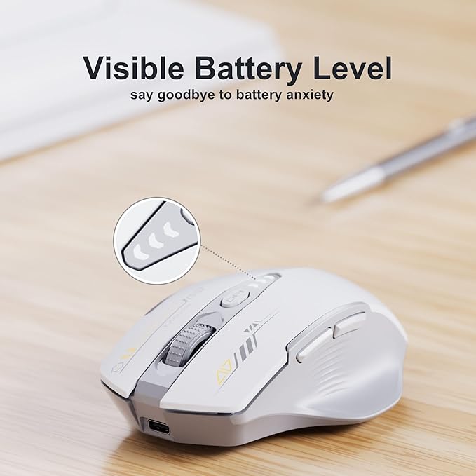 Wireless Mouse, Rechargeable 2.4GHz Ergonomic Computer Mouse, 4 Levels DPI - Image 3