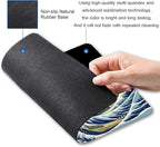 Mouse Pad, Japanese Sea Wave Design Mouse Pad, Washable Square Cloth Mousepad - Image 2