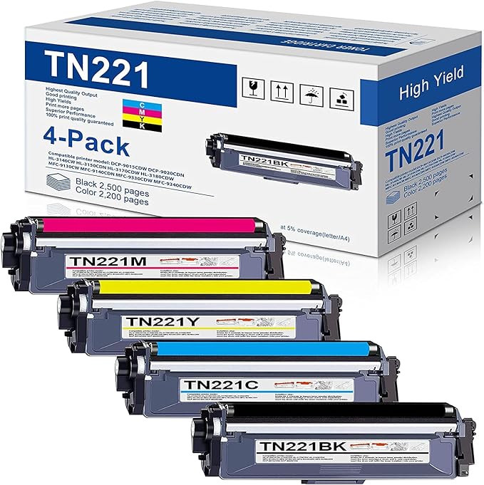 Joni MGToner Compatible TN221 TN-221 Toner Cartridge Replacement by JCTONER