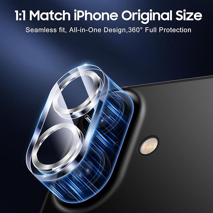 UniqueMe for 3 Pack iPhone 16 / iPhone 16 Plus Camera Lens Protector - Image 5