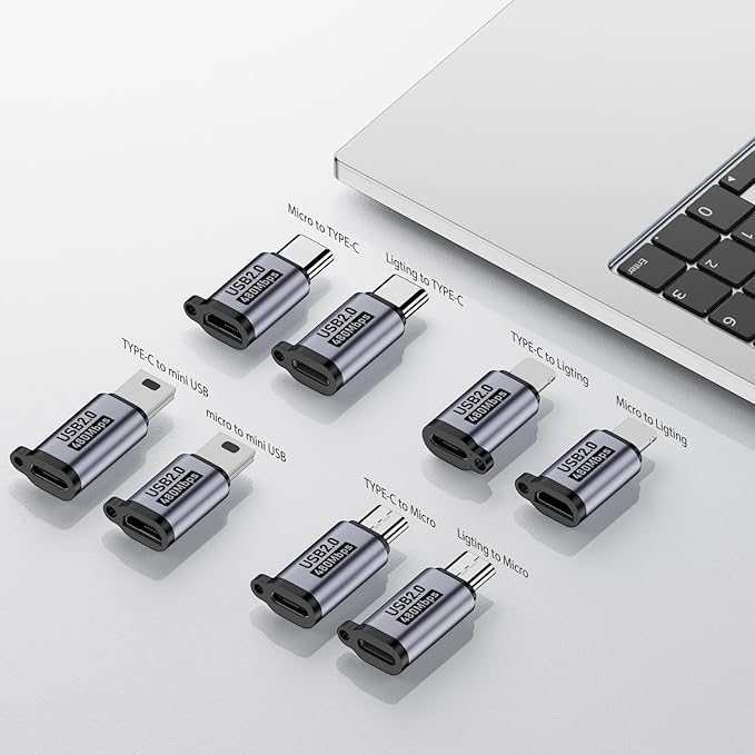 USB C/Lightning to Micro USB Adapter, Type C to Lightning Converter, USB C to - Image 2