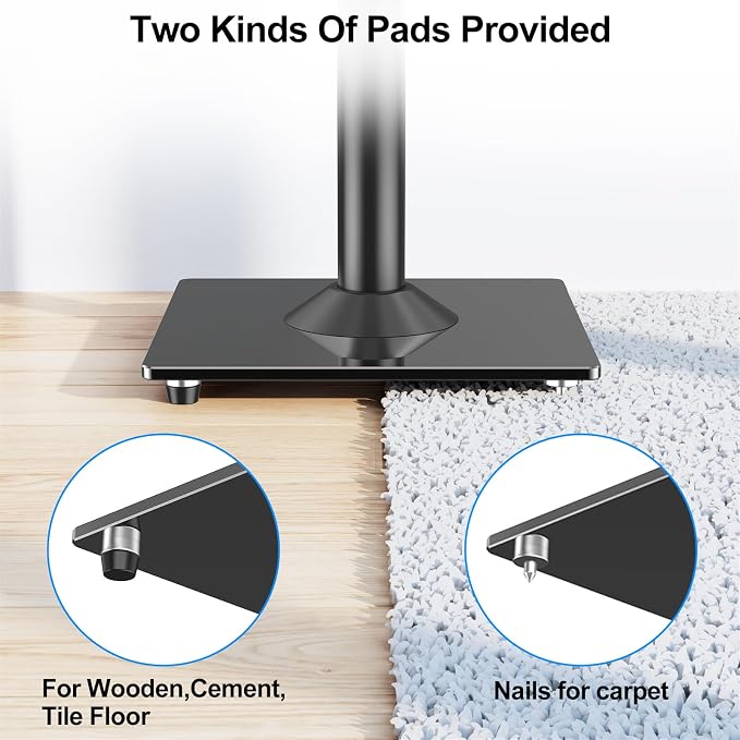 MOUNTUP Universal Speaker Stands Pair 28.3" to 37.4" Height Adjustable Floor - Image 5
