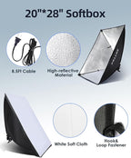Skytex Softbox Lighting Kit 2Pack 20x28in Soft Box | 85W 2700-6400K E27 LED - Image 4