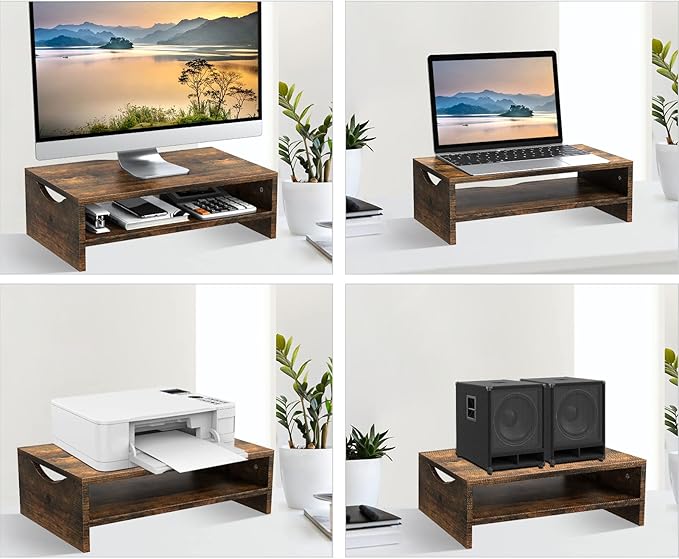 Zimilar Monitor Stand Riser, 2 Tiers Laptop Computer Monitor Riser - Image 7