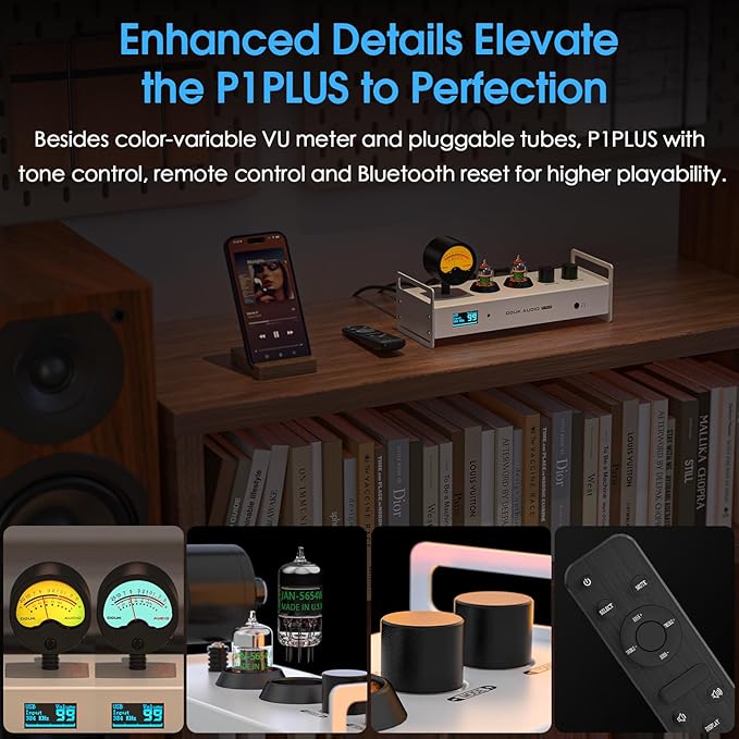 Douk Audio 2 Channel Bluetooth Vacuum Tube Preamp, Hi-Fi Headphone Amp - Image 6